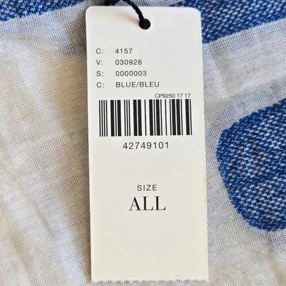 NWT Anthropologie Blue Cactus Sea of Saguaros Square Scarf - Picture 10 of 10